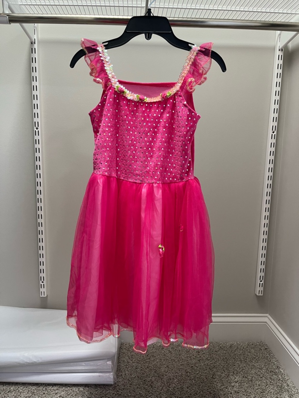 Expressions Hot Pink Sequin Tulle Princess Party Dress